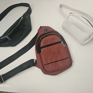 Crossbody Bag Bundle, White, Rust, And Black